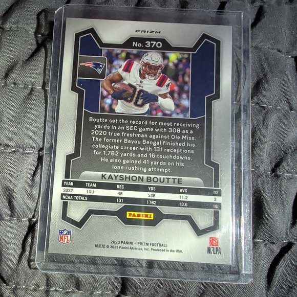 2023 Panini Prizm Kayshon Boutte #370 Silver New England Patriots - Picture 2 of 2